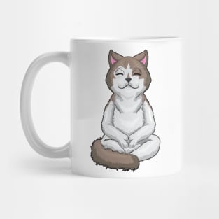 Cat at yoga in cross-legged Mug